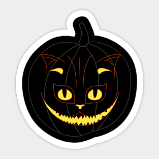 Halloween Pumpkin Cat Sticker